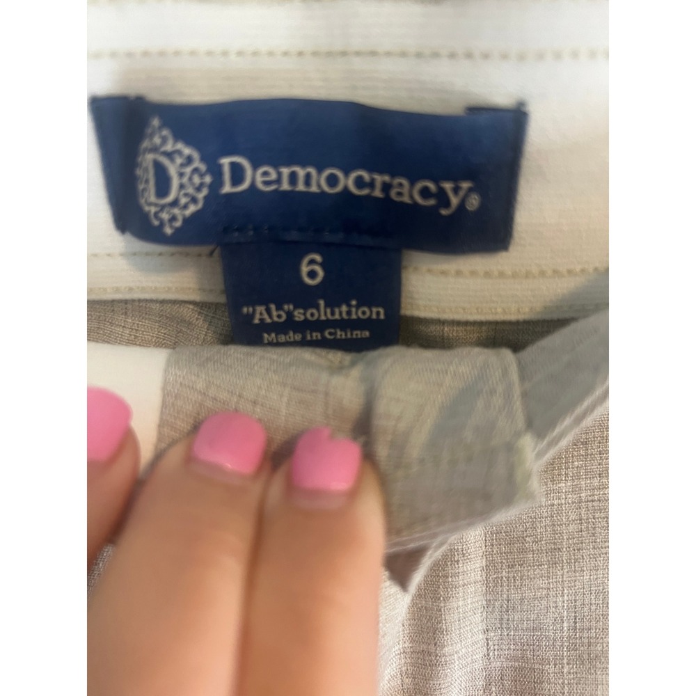 Democracy Absolution Wide Leg Trousers Beige Oatmeal Heathered Pants 6 - Picture 4 of 8